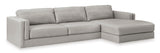 Amiata Glacier Leather 2-Piece RAF Chaise Sectional from Ashley - Luna Furniture