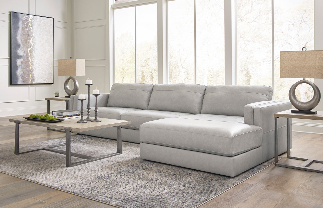 Amiata Glacier Leather 2-Piece RAF Chaise Sectional from Ashley - Luna Furniture