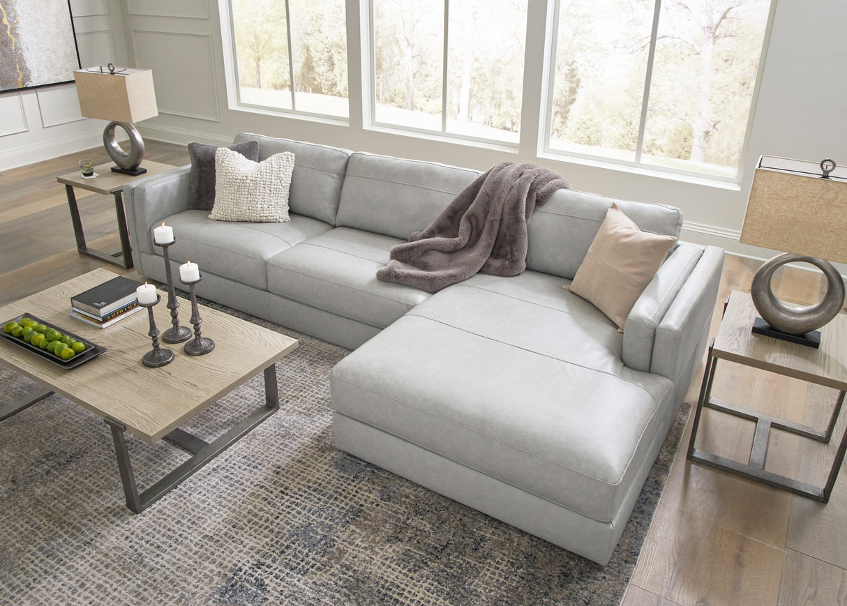 Amiata Glacier Leather 2-Piece RAF Chaise Sectional from Ashley - Luna Furniture