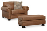 Carianna Caramel Oversized Chair and Ottoman -  Ashley - Luna Furniture