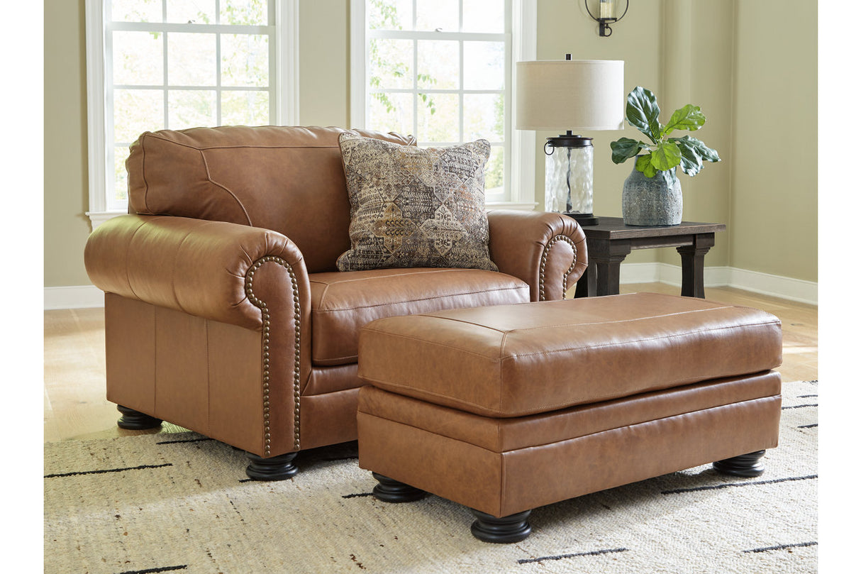 Carianna Caramel Oversized Chair and Ottoman -  Ashley - Luna Furniture