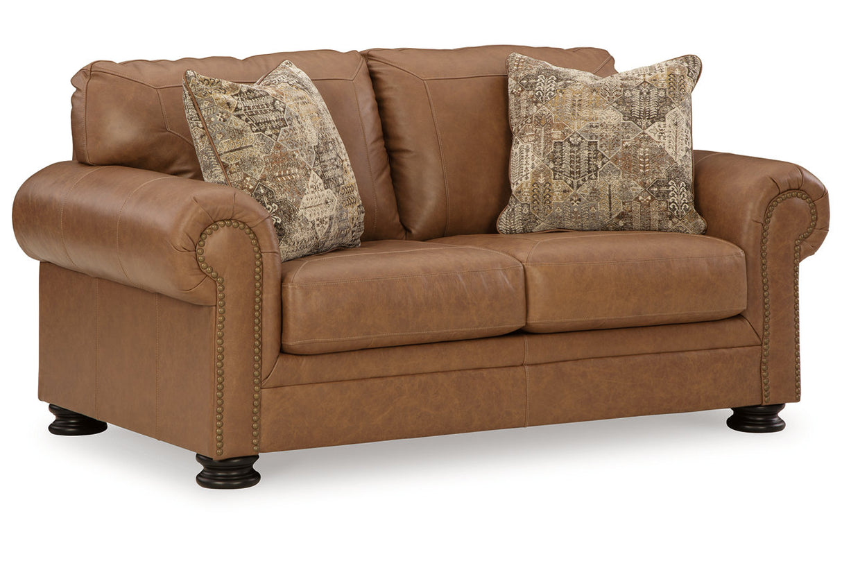 Carianna Caramel Sofa, Loveseat, Oversized Chair and Ottoman -  Ashley - Luna Furniture