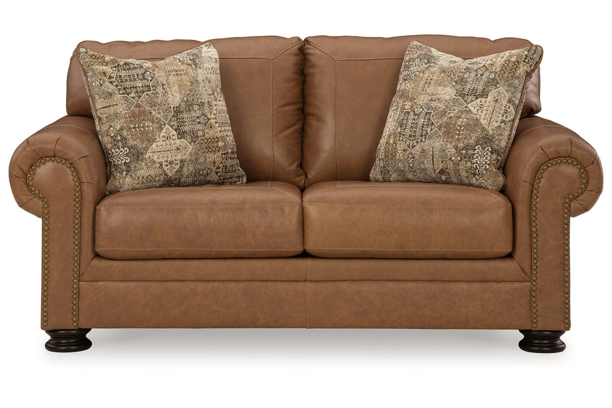 Carianna Caramel Sofa, Loveseat, Oversized Chair and Ottoman -  Ashley - Luna Furniture