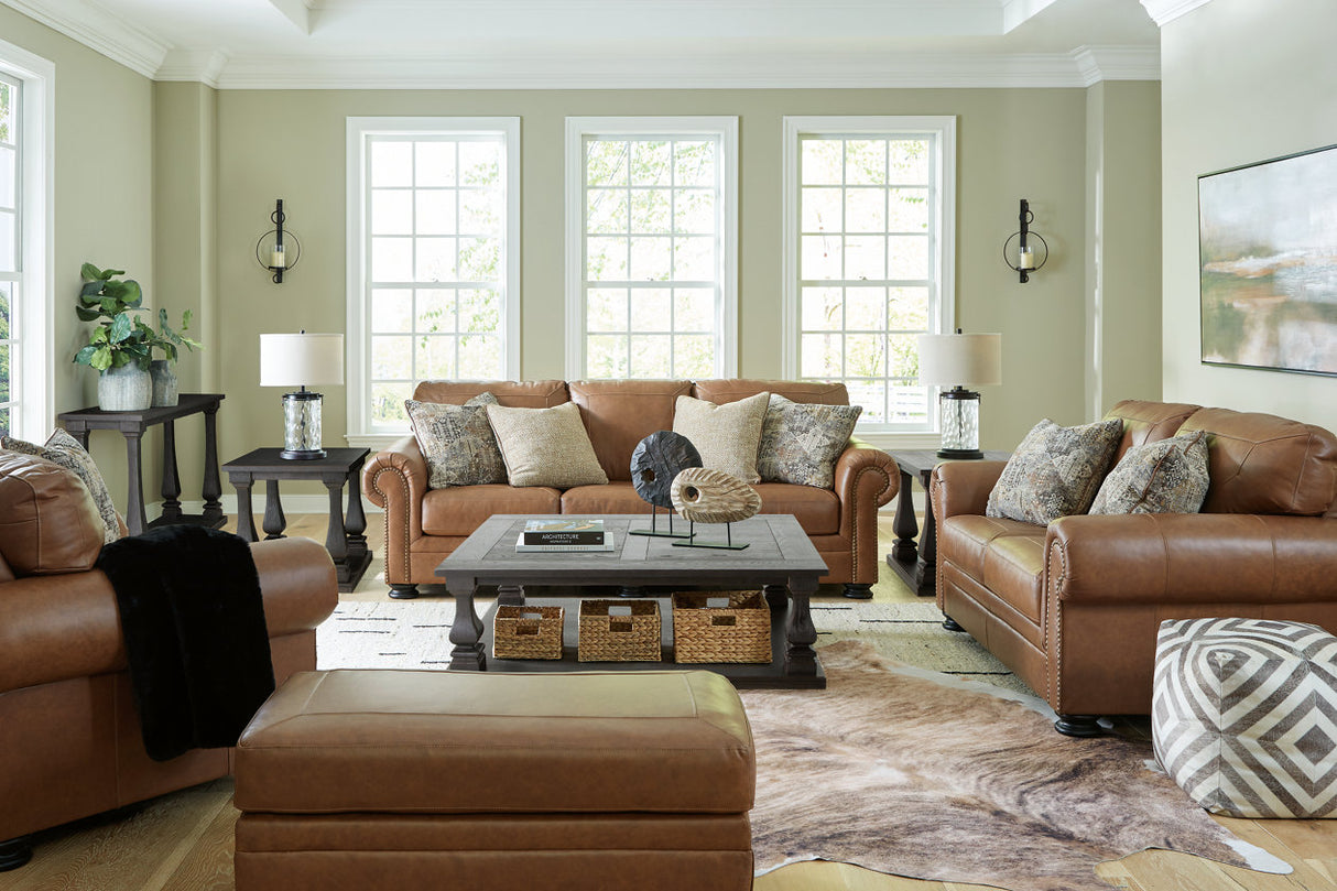 Carianna Caramel Sofa, Loveseat, Oversized Chair and Ottoman -  Ashley - Luna Furniture