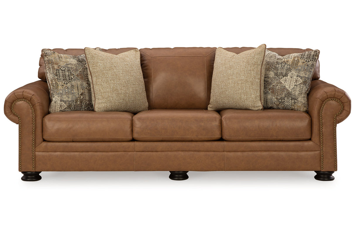 Carianna Caramel Sofa, Loveseat, Oversized Chair and Ottoman -  Ashley - Luna Furniture