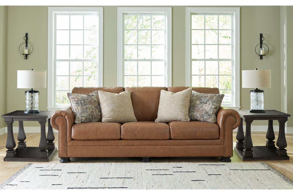 Carianna Caramel Sofa, Loveseat, Oversized Chair and Ottoman -  Ashley - Luna Furniture