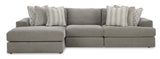 Avaliyah Ash 3-Piece LAF Chaise Sectional -  Ashley - Luna Furniture