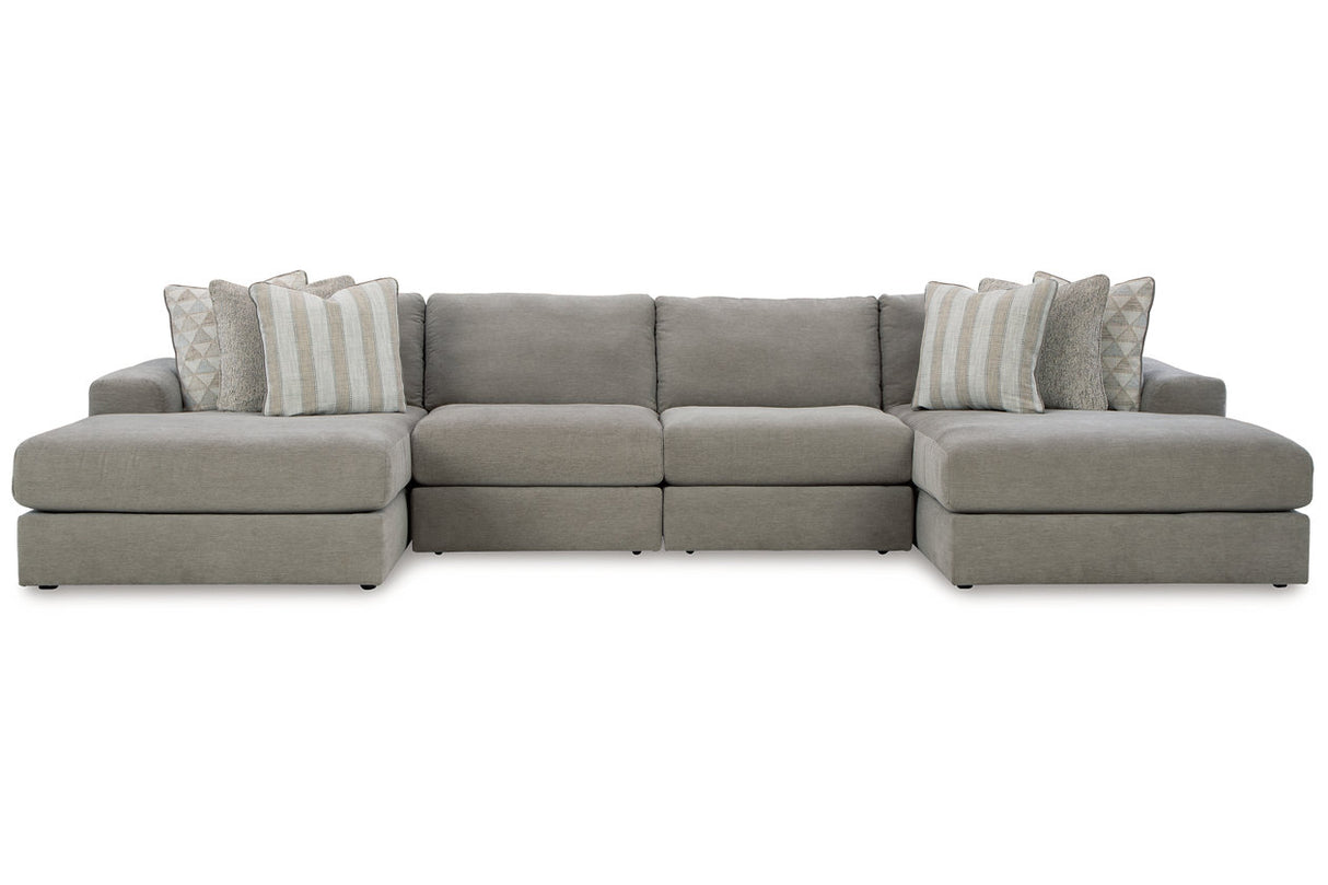 Avaliyah Ash 4-Piece Double Chaise Sectional -  Ashley - Luna Furniture