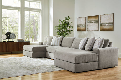 Avaliyah Ash 4-Piece Double Chaise Sectional -  Ashley - Luna Furniture