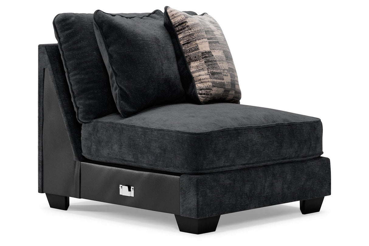 Lavernett Charcoal 4-Piece Sectional with Ottoman -  Ashley - Luna Furniture