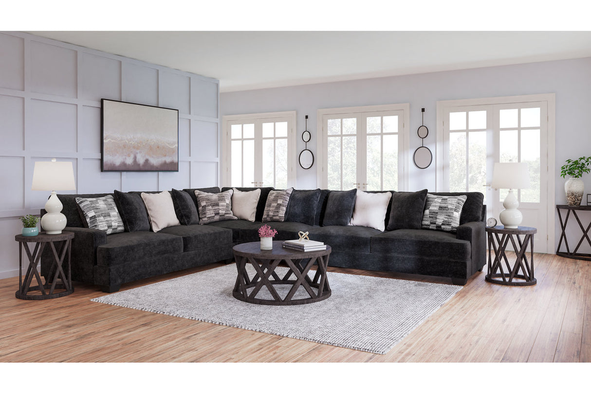 Lavernett Charcoal 4-Piece Sectional -  Ashley - Luna Furniture