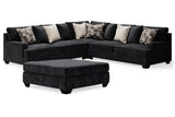 Lavernett Charcoal 3-Piece Sectional and Oversized Ottoman -  Ashley - Luna Furniture