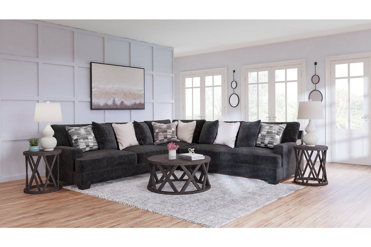 Lavernett Charcoal 3-Piece Sectional -  Ashley - Luna Furniture