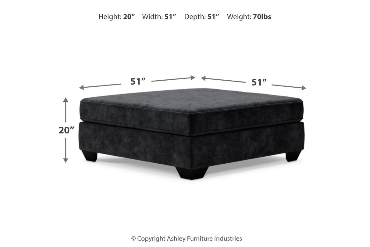 Lavernett Charcoal 3-Piece Sectional and Oversized Ottoman -  Ashley - Luna Furniture