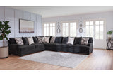 Lavernett Charcoal 4-Piece Sectional with Ottoman -  Ashley - Luna Furniture