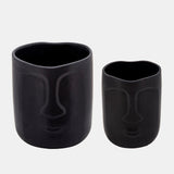 6" Face Vase, Black from Sagebrook Home - Luna Furniture