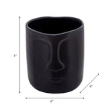 6" Face Vase, Black from Sagebrook Home - Luna Furniture