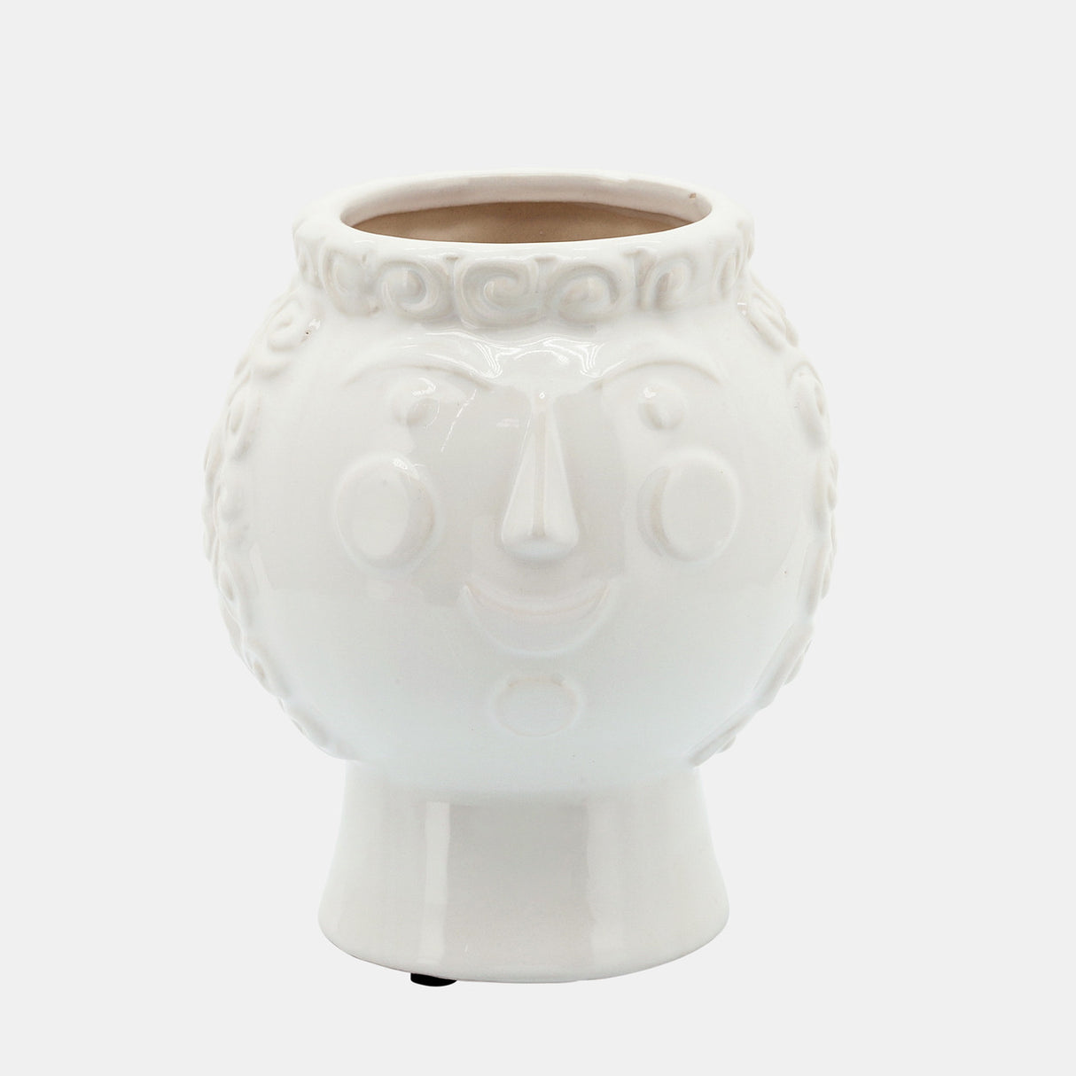 6" Grandma Face Planter, White from Sagebrook Home - Luna Furniture