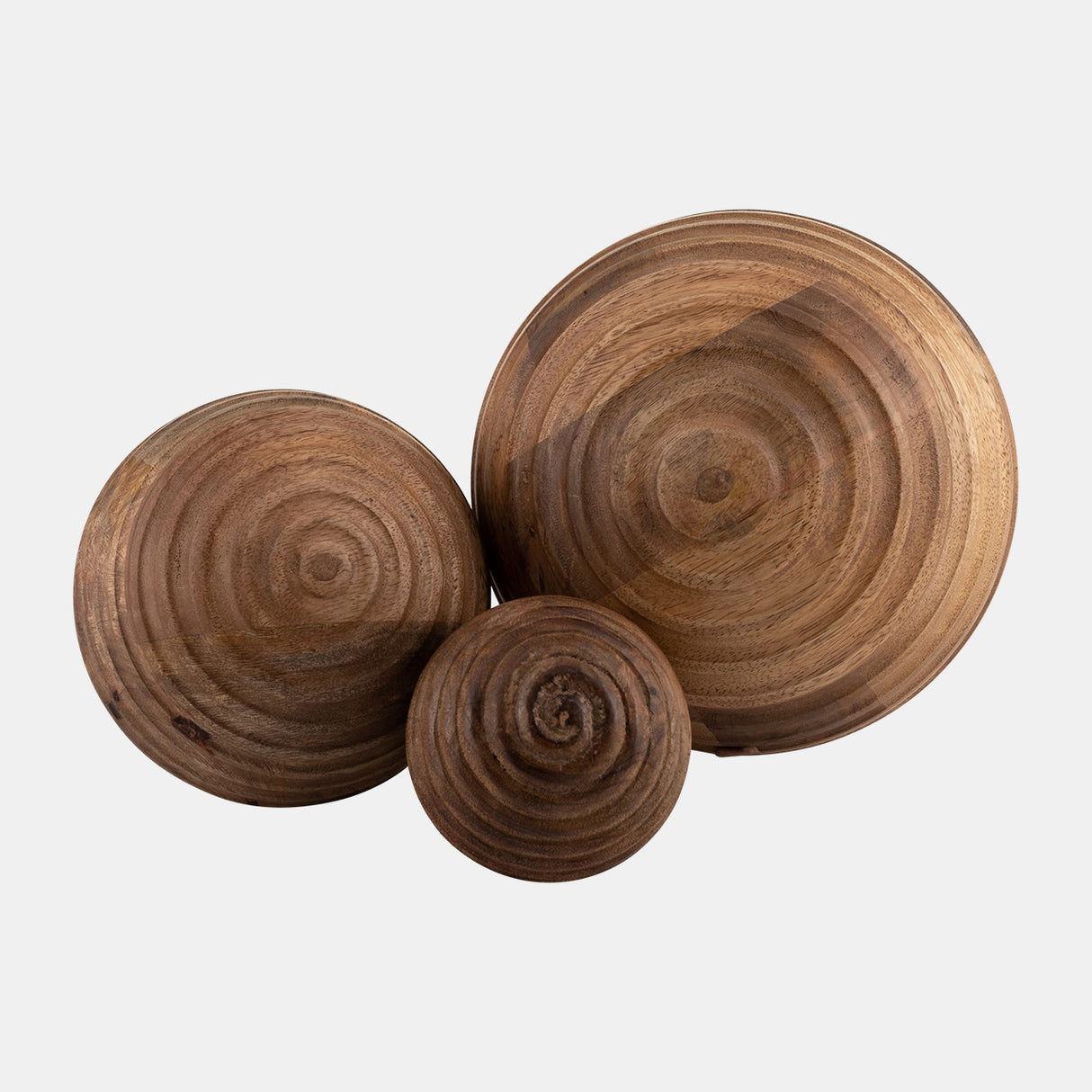 6" Wooden Orb W/ Ridges, Natural from Sagebrook Home - Luna Furniture