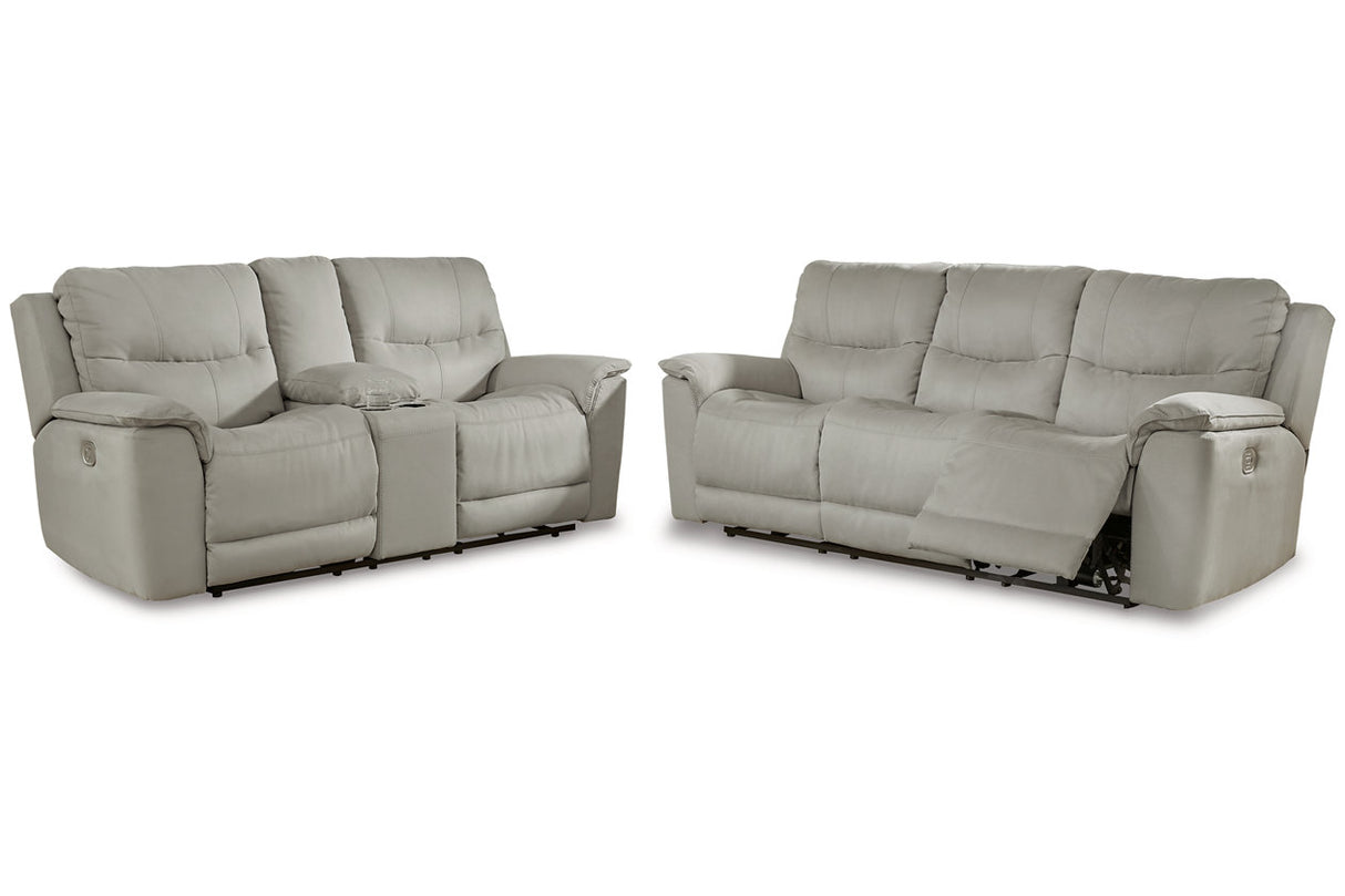 Next-Gen Gaucho Fossil Power Reclining Sofa and Loveseat -  Ashley - Luna Furniture