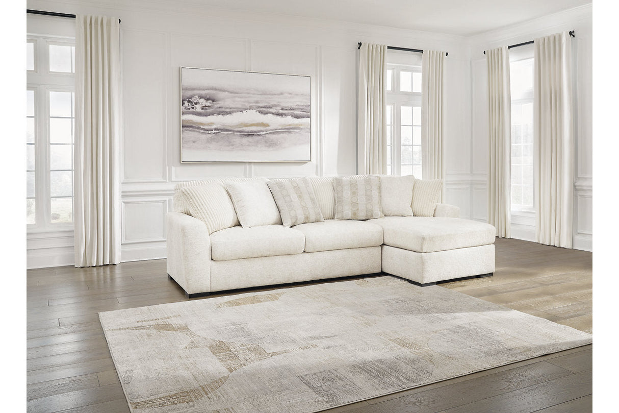 Chessington Ivory 2-Piece RAF Chaise Sectional from Ashley - Luna Furniture