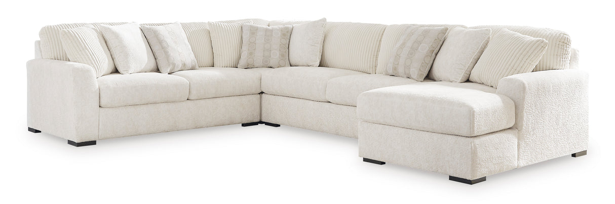 Chessington Ivory 4-Piece RAF Chaise Sectional -  Ashley - Luna Furniture