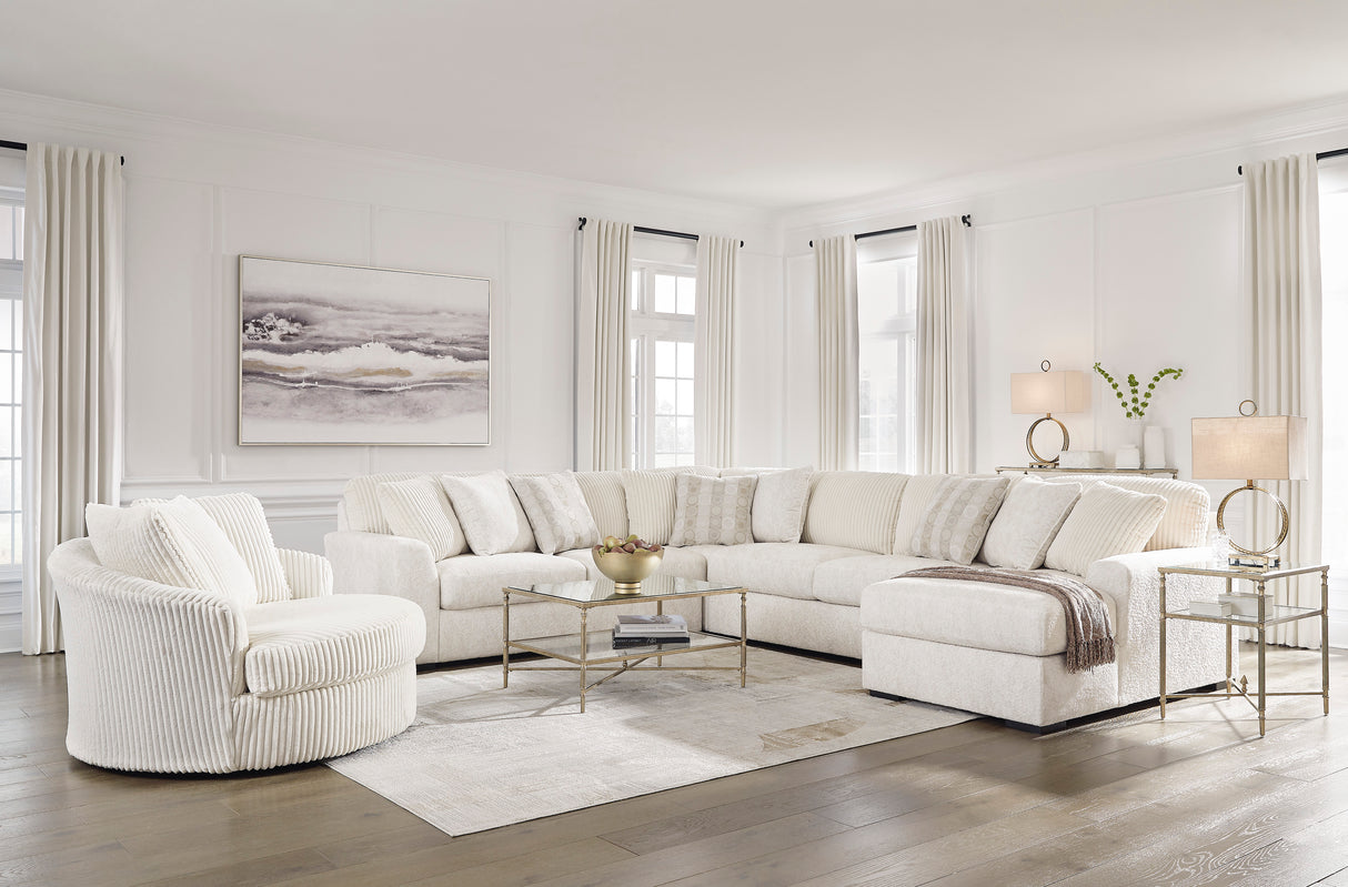 Chessington Ivory 4-Piece RAF Chaise Sectional -  Ashley - Luna Furniture