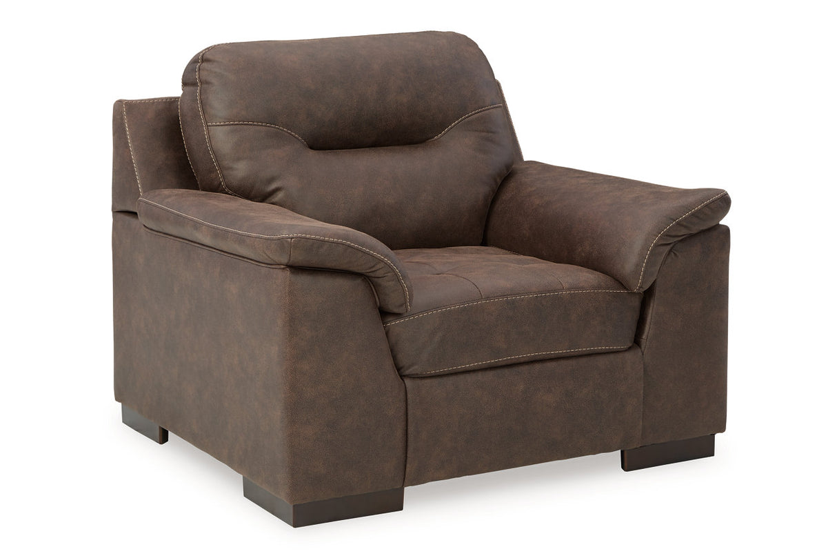 Maderla Walnut Chair and Ottoman -  Ashley - Luna Furniture