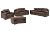 Maderla Walnut Sofa, Loveseat, Chair and Ottoman -  Ashley - Luna Furniture