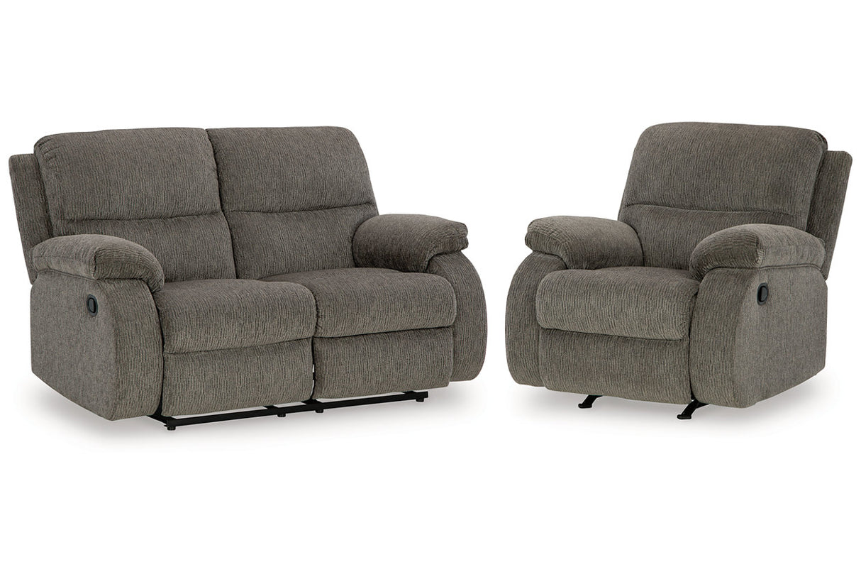 Scranto Brindle Reclining Loveseat and Recliner -  Ashley - Luna Furniture