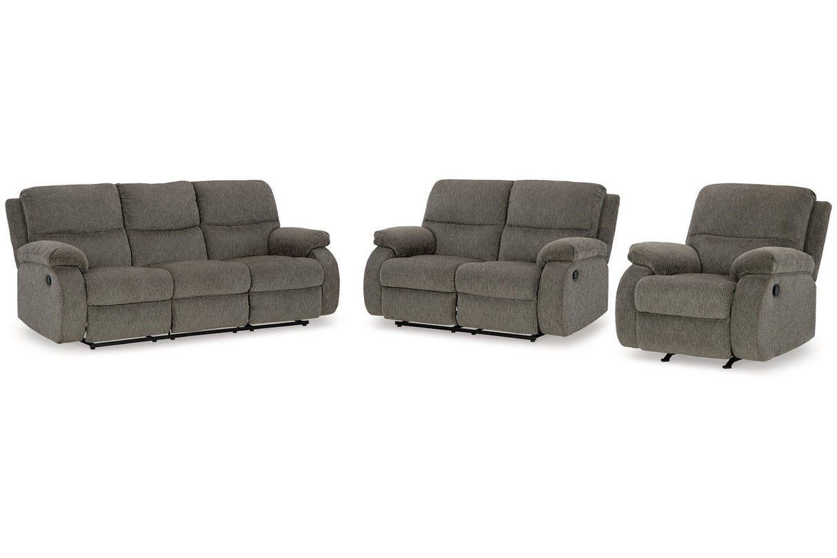 Scranto Brindle Reclining Sofa, Loveseat and Recliner -  Ashley - Luna Furniture