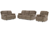 Scranto Oak Reclining Sofa, Loveseat and Recliner -  Ashley - Luna Furniture