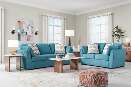 Keerwick Teal Living Room Set -  Ashley - Luna Furniture
