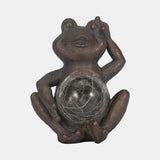 7" Frog With Solar Orb, Antique Copper from Sagebrook Home - Luna Furniture