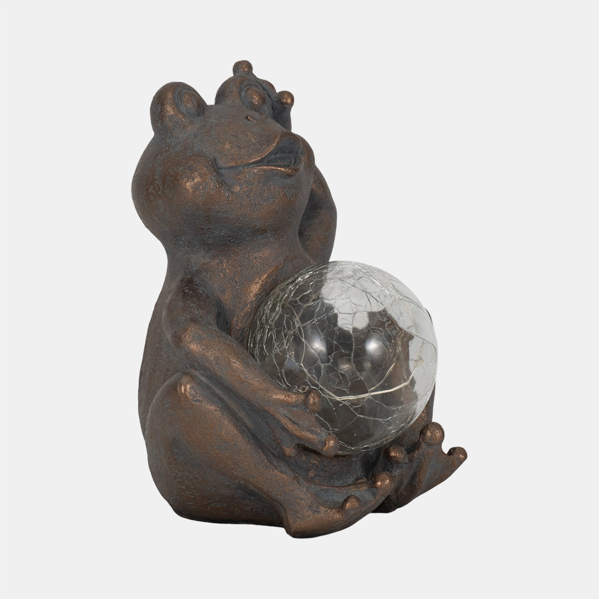 7" Frog With Solar Orb, Antique Copper from Sagebrook Home - Luna Furniture