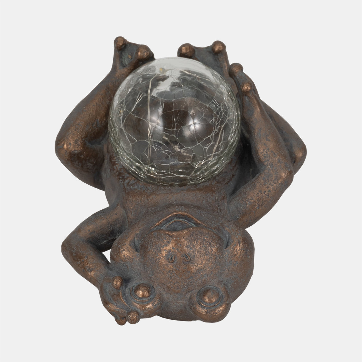 7" Frog With Solar Orb, Antique Copper from Sagebrook Home - Luna Furniture