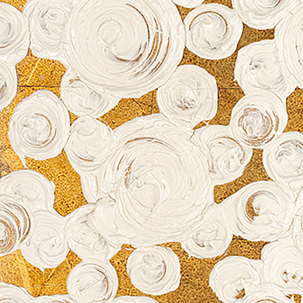 71x47, Hand Painted Clustered Circles, Wht/gold from Sagebrook Home - Luna Furniture