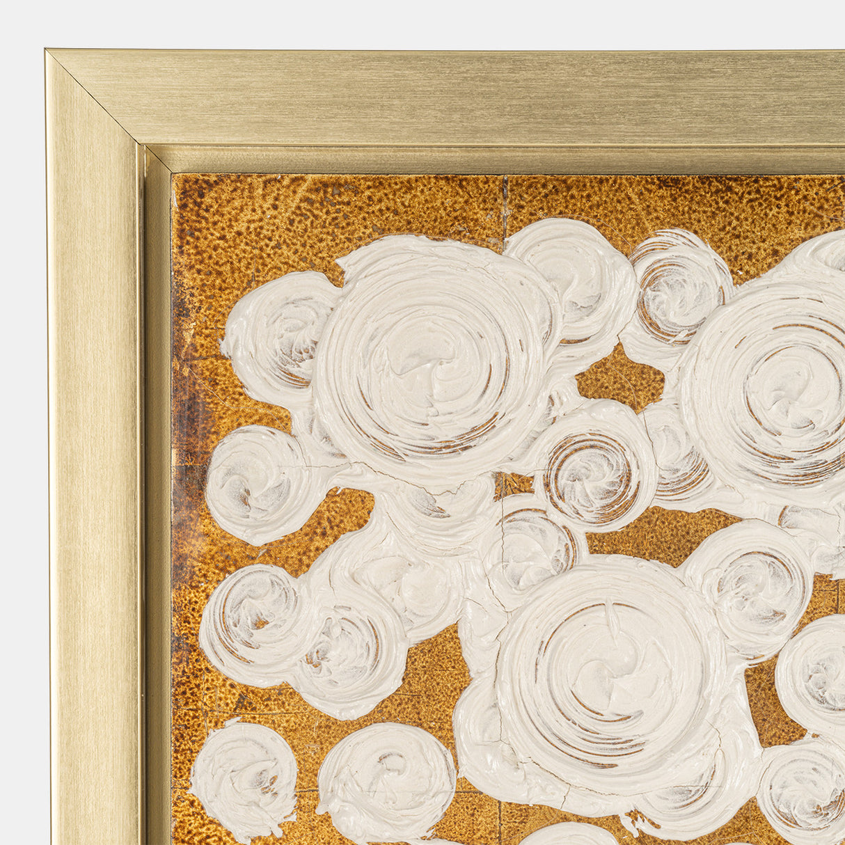 71x47, Hand Painted Clustered Circles, Wht/gold from Sagebrook Home - Luna Furniture