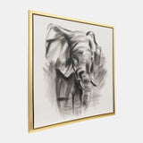 71x71, Hand Painted Elephant Beauty, Gray/wht from Sagebrook Home - Luna Furniture