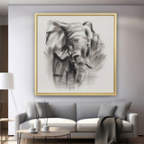 71x71, Hand Painted Elephant Beauty, Gray/wht from Sagebrook Home - Luna Furniture