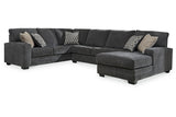 Tracling Slate 3-Piece Sectional with Ottoman -  Ashley - Luna Furniture