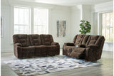 Soundwave Chocolate Reclining Living Room Set -  Ashley - Luna Furniture