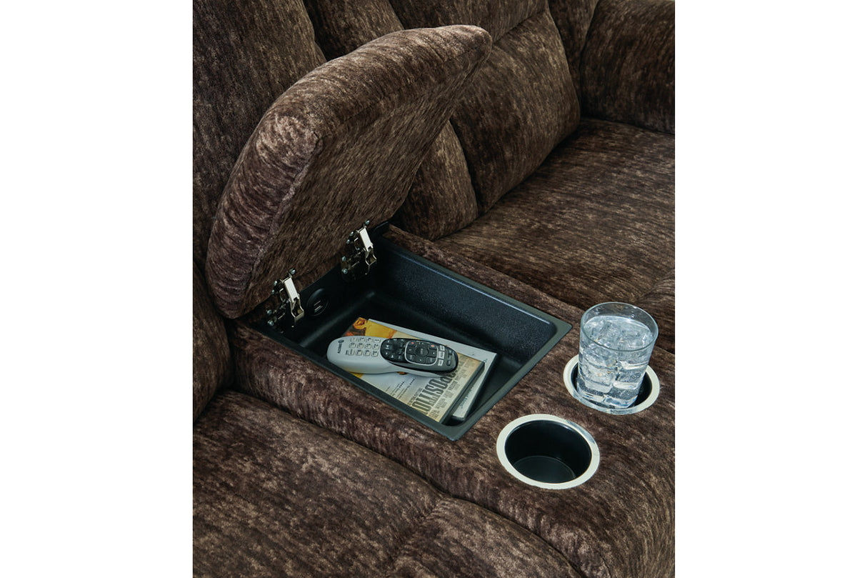 Soundwave Chocolate Reclining Sofa, Loveseat and Recliner -  Ashley - Luna Furniture