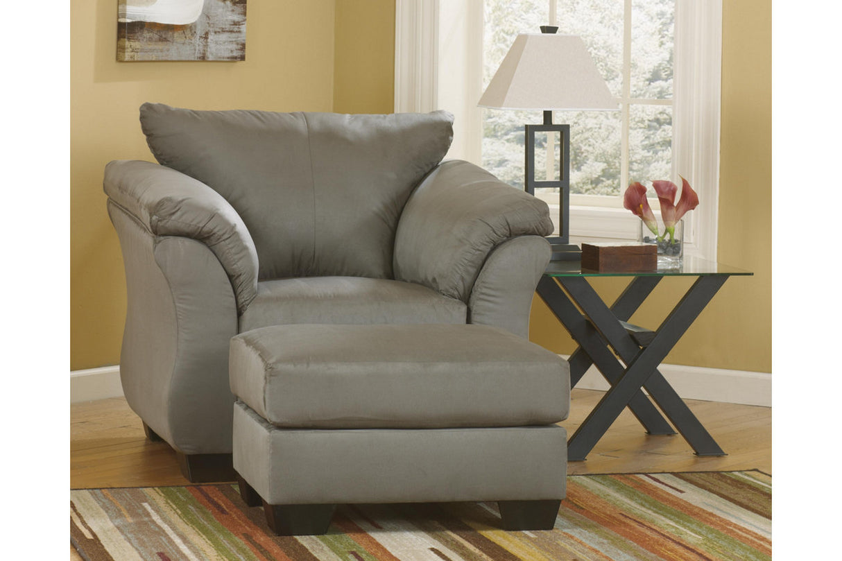 Darcy Cobblestone Chair and Ottoman -  Ashley - Luna Furniture