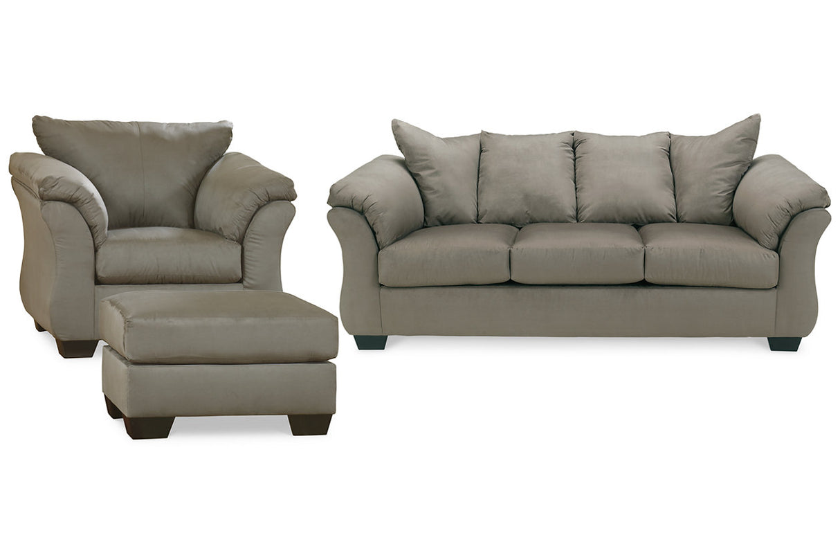 Darcy Cobblestone Sofa, Chair and Ottoman -  Ashley - Luna Furniture