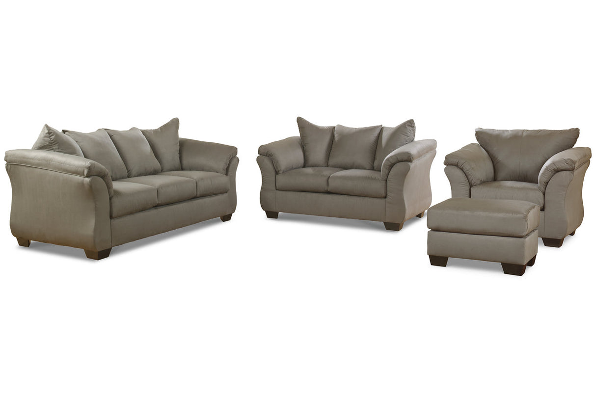 Darcy Cobblestone Sofa, Loveseat, Chair and Ottoman -  Ashley - Luna Furniture