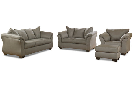 Darcy Cobblestone Sofa, Loveseat, Chair and Ottoman -  Ashley - Luna Furniture