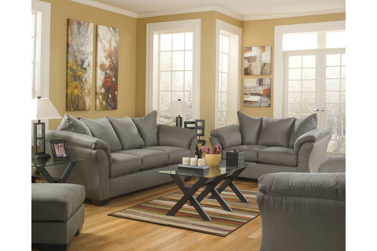 Darcy Cobblestone Sofa, Loveseat, Chair and Ottoman -  Ashley - Luna Furniture