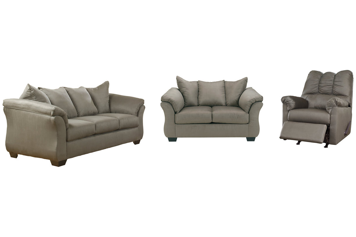 Darcy Cobblestone Sofa, Loveseat and Recliner -  Ashley - Luna Furniture