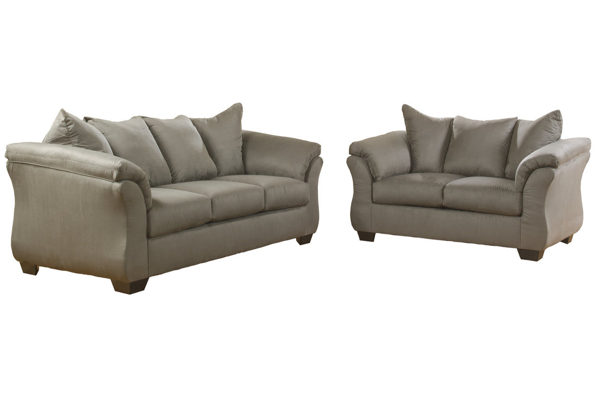 Darcy Cobblestone Sofa and Loveseat -  Ashley - Luna Furniture